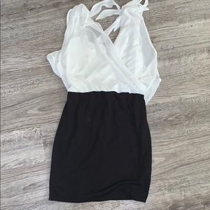 Black and white tie dress